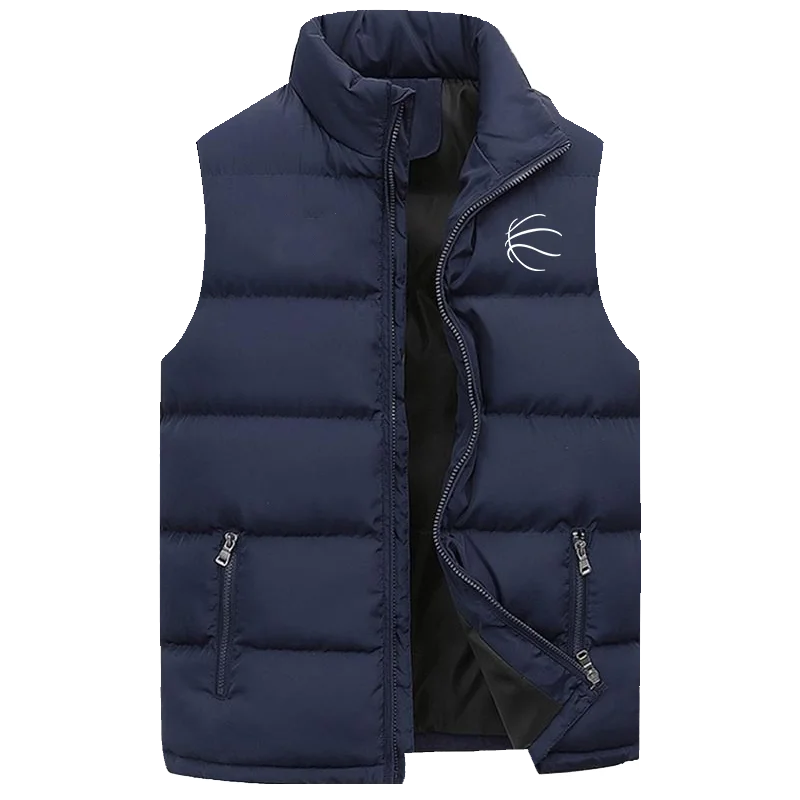 Chaleco cálido para hombre, chaqueta sin mangas, abrigo impermeable con cremallera, cuello levantado, informal, ropa de invierno y otoño