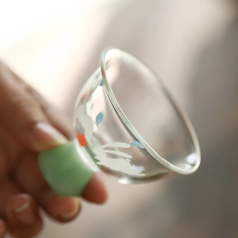 الإبداع عالية القدم فناجين الشاي عالية الشعور طعم الشاي ماستر كوب صانع المنزل الصينية مقاومة للحرارة فنجان الشاي أواني الشرب المنزلية