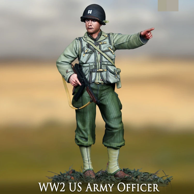 หุ่นเรซิน1/35ตัว GK ทหาร WW2เจ้าหน้าที่กองทัพสหรัฐชุดทหาร wwii ชุดประกอบและไม่มีสี