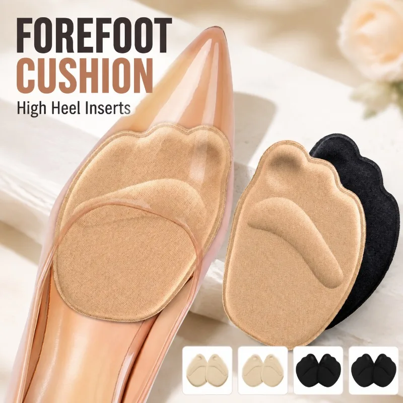 Sponge Forefoot Cushion High Heel Inserts, Anti-Slip Super Soft Thick Cotton Sizing Pads for Shoes, Pain Relief Forefoot