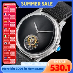 Sugess 38mm Tourbillon Men of Watch Minimalism Dome Sapphire Crystal Mechanical Wristwatches for Tianjin S8000 Handwind Movement