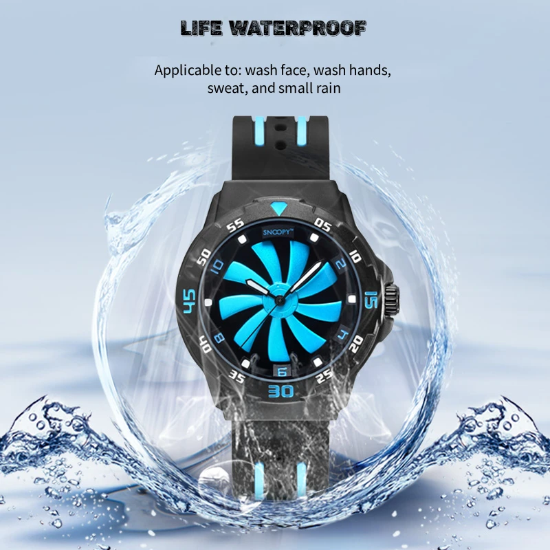 Men Student Rotating Dial Quartz Watch 3D Spinning Wheel Face Silicone Strap Fashion Wristwatch Teen Boys Casual Creative Watch