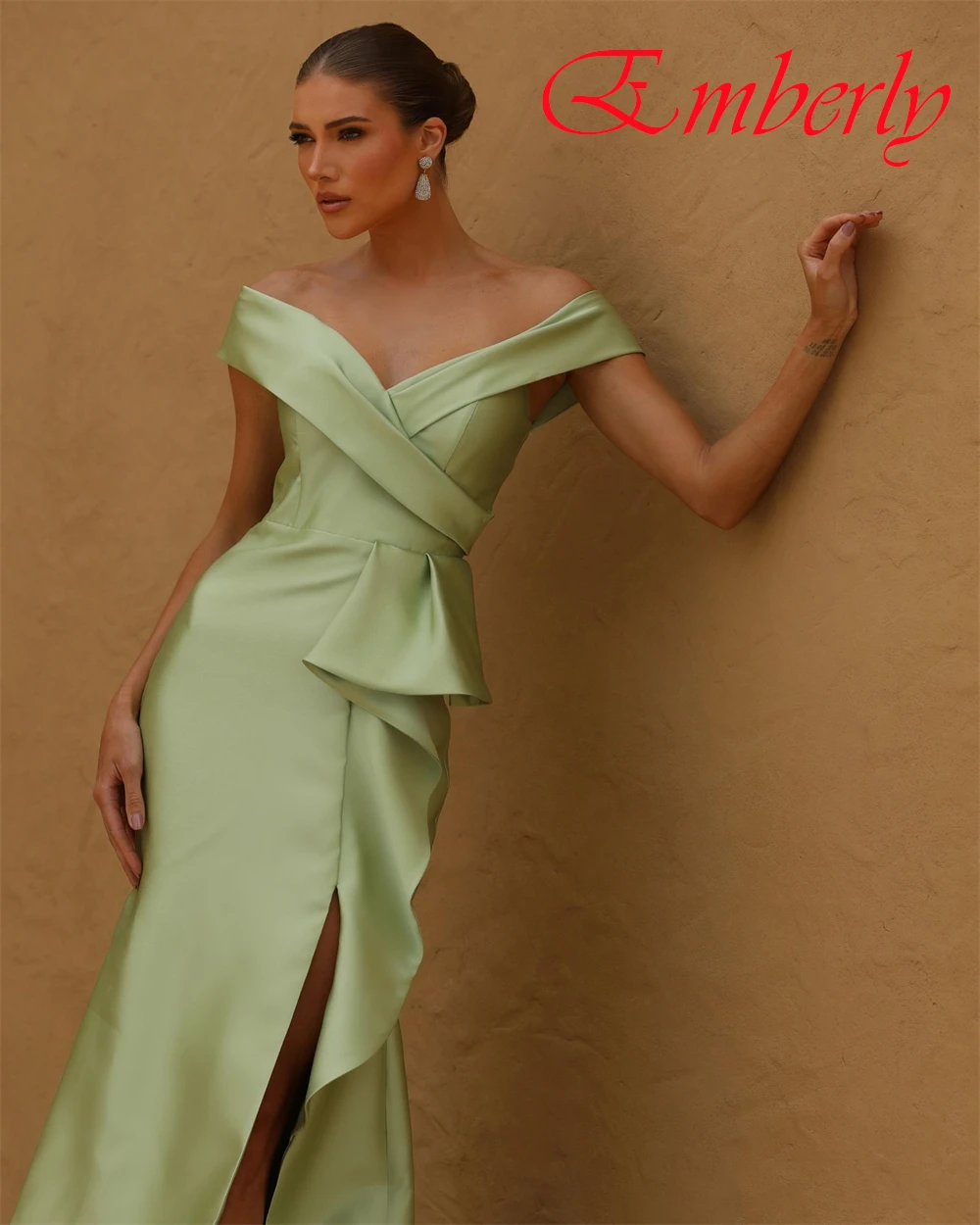 Robe de soirée sirène en Satin, personnalisée, gracieuse, col en v, robes de bal élégantes, robes d'occasion spéciale de tempérament