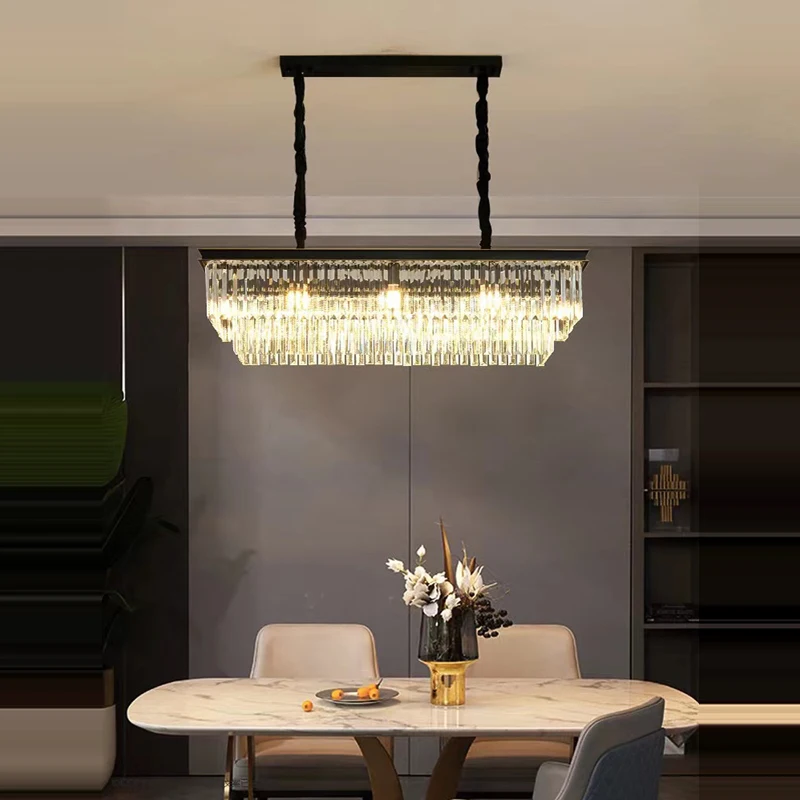 

American Black Gold E14 LED Dimmable Chandelier Lighting Lustre Hanging Lamp Suspension Luminaire Lampen For Dinning Room