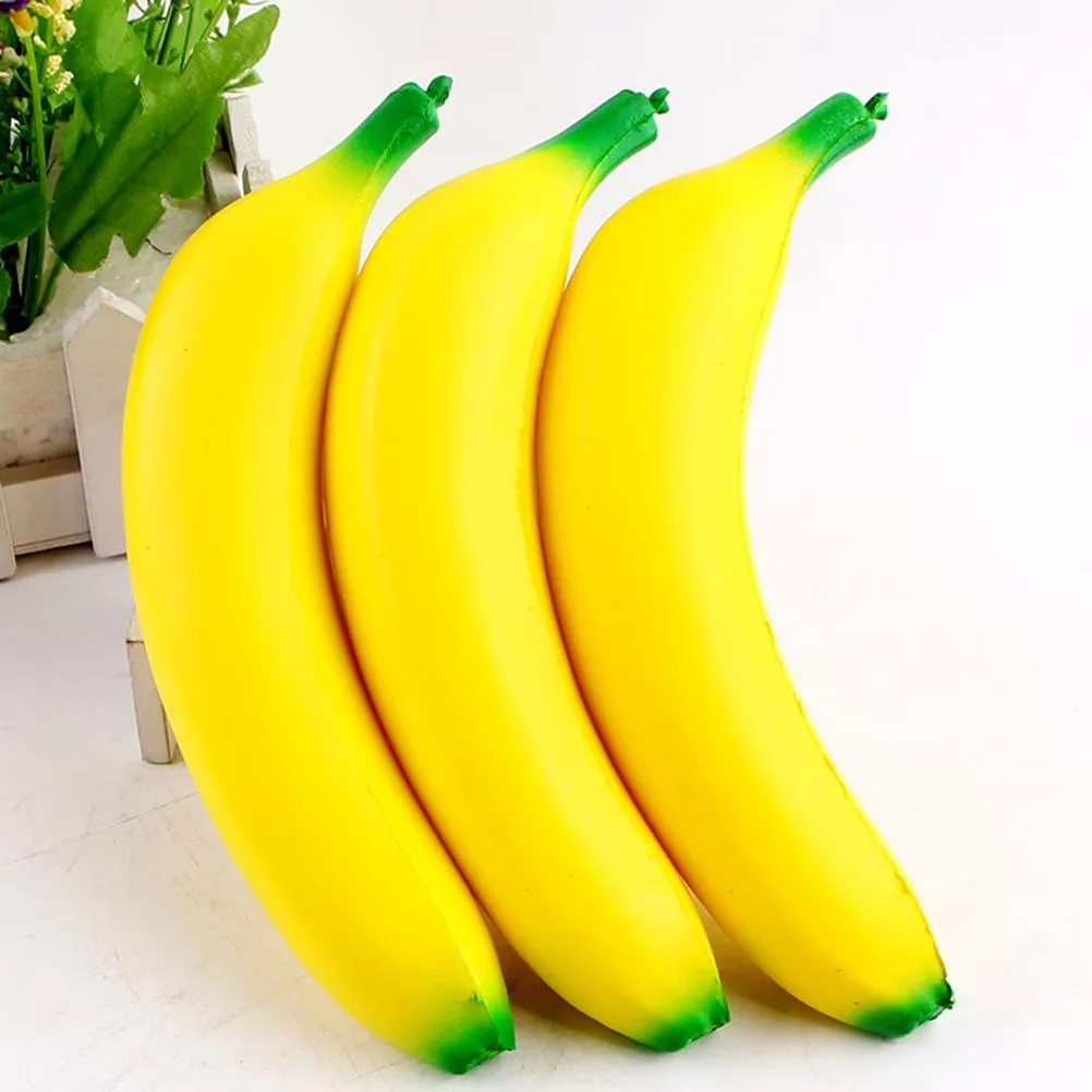 Squishy Slow Rebound Toy Banana Puzzle Simulation Fruit Soft Squeeze Stress Relief Fidget Toy for Kids Adults Promotion Gift