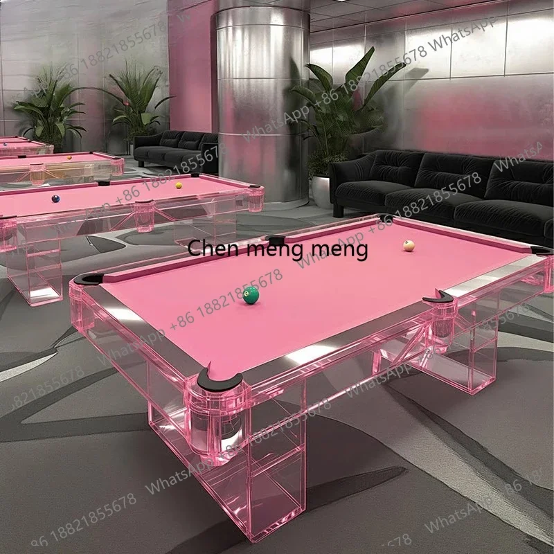 Hot sales Light Luxury Home Acrylic Pink Billiard Table Designer Billiard Table Entertainment Billiard Table