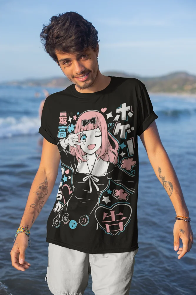 Anime Kaguya-sama Love is War Fujiwara Chika Short Sleeves T-Shirt Soft Tee