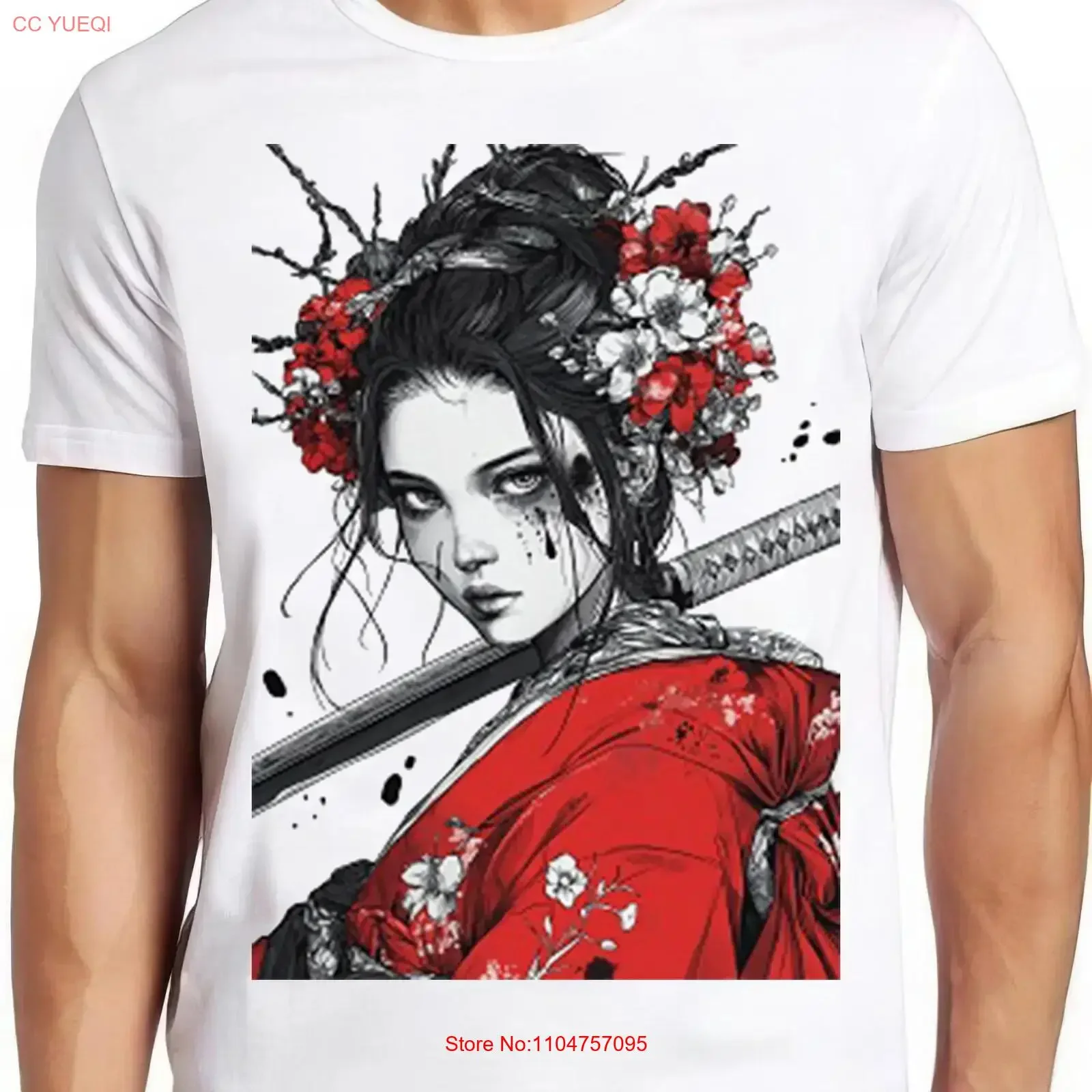 Mecha Geisha Japanese Art Drawing Cult Movie Japan Meme Gamer Samurai Cool Fashion Saying Top T Shirt 2416 vintage Washed