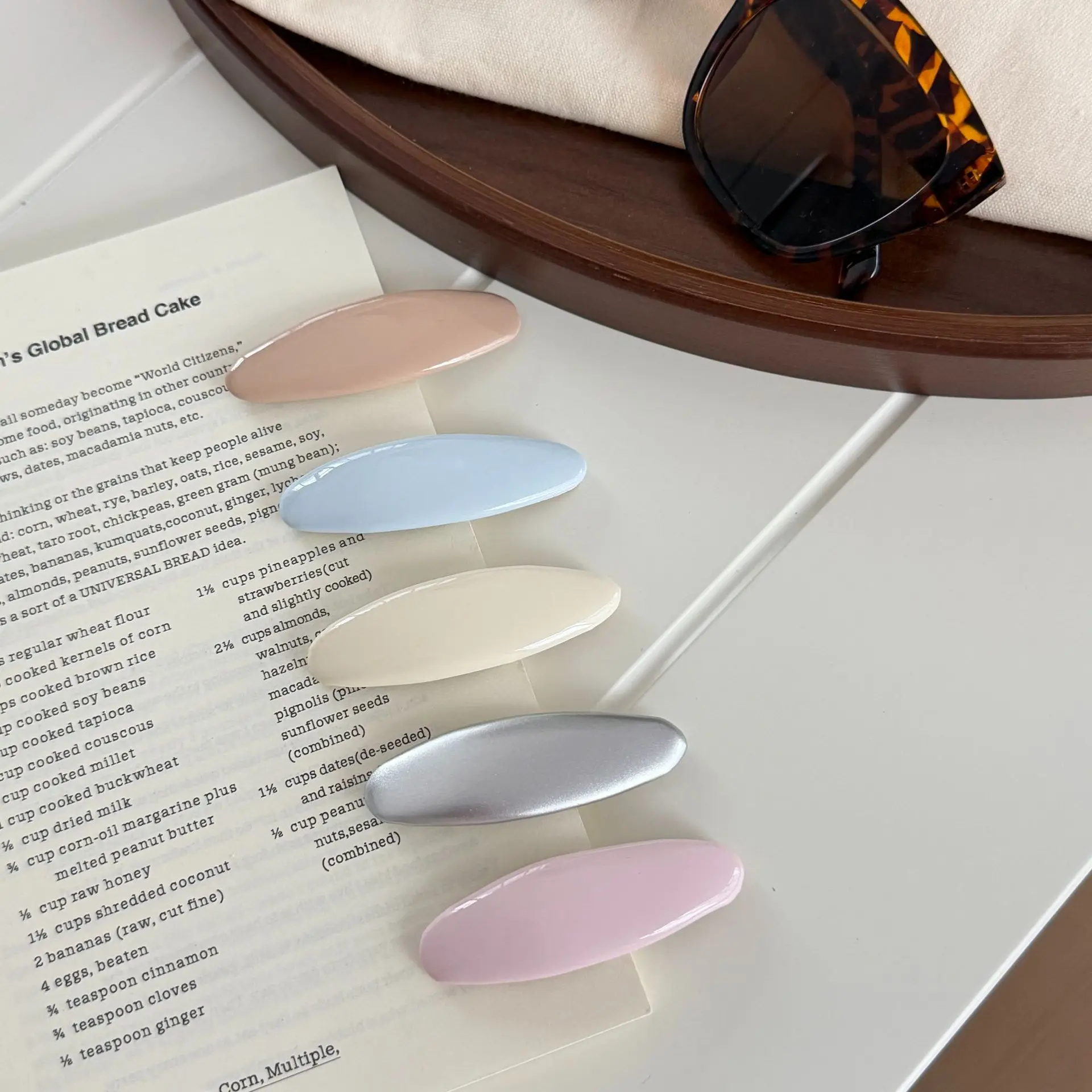 High Quality Oval Hair Clips Solid Color Glossy Finish Versatile Side Hair Pin for Bangs and Flyaways Women Daily Hair Clips