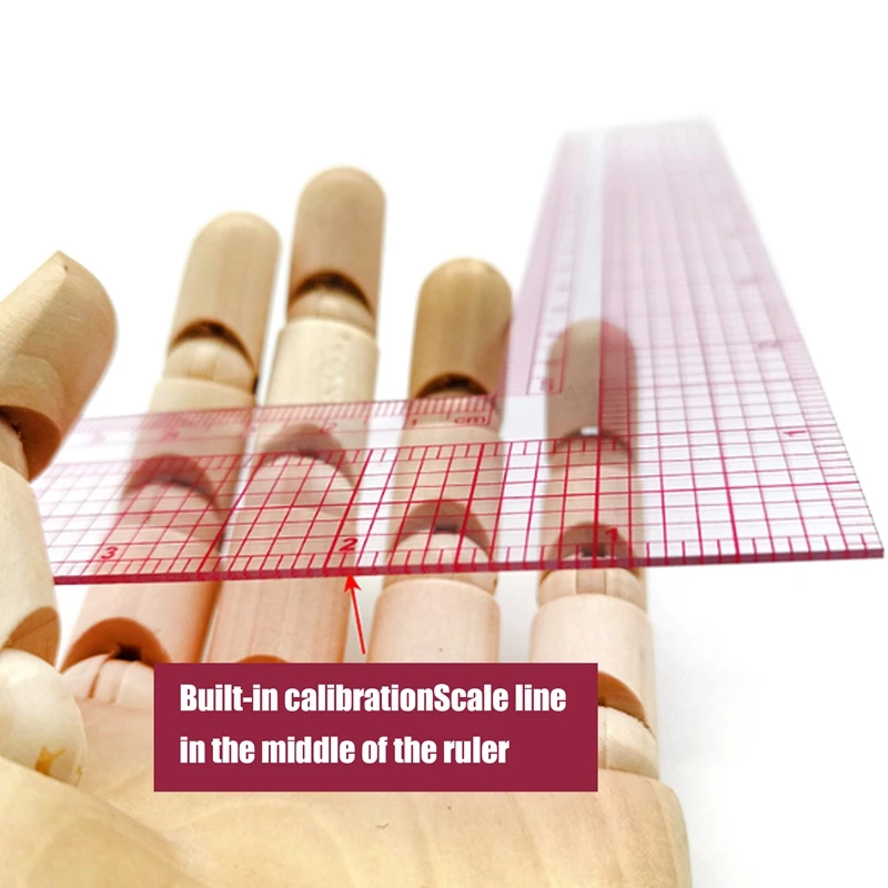 2Pcs 5808 Built-In Square Ruler Corner Ruler L-Shaped Ruler Garment Ruler Grading Ruler