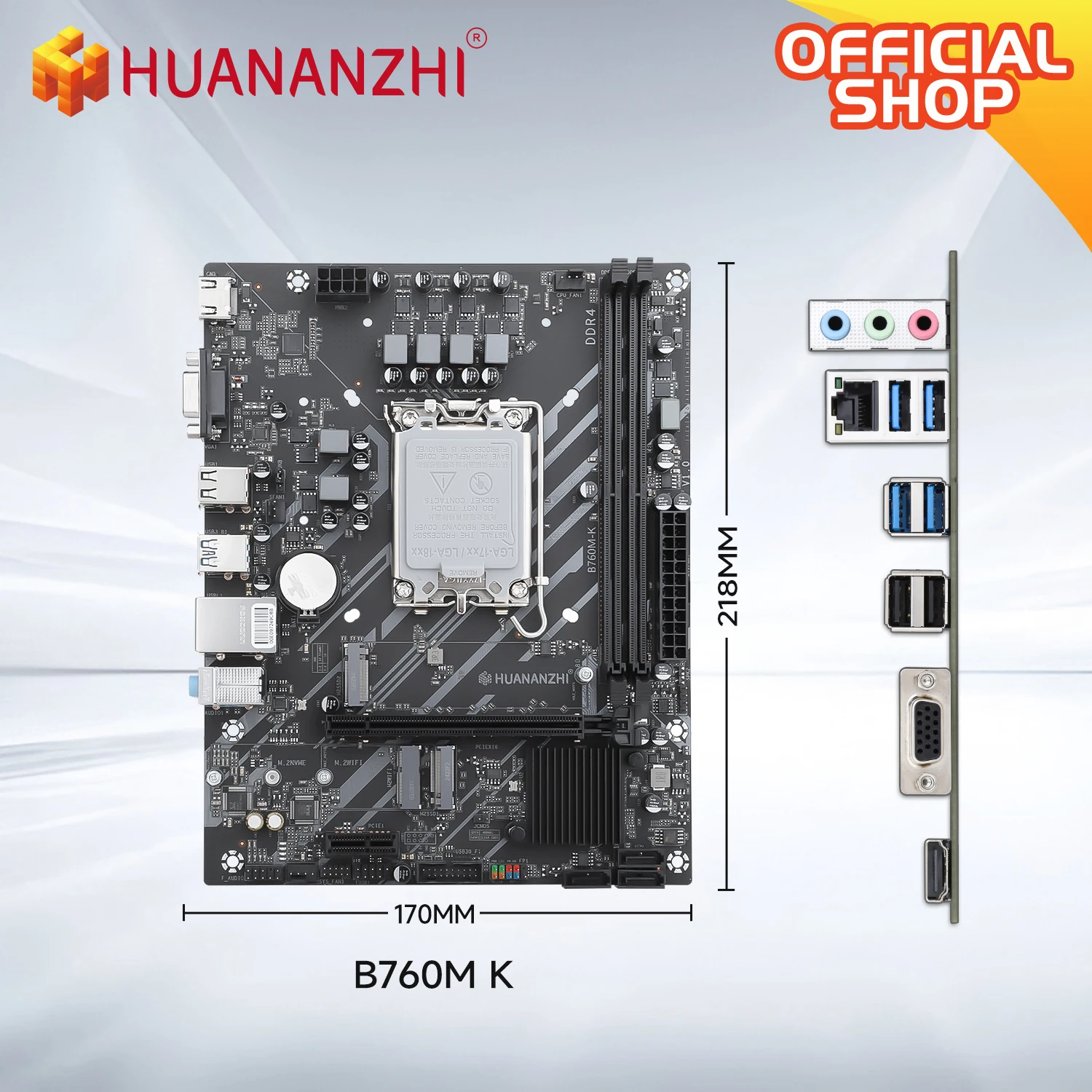 HUANANZHI B760M K M-ATX DDR4 마더보드 지원 12 13 14 Gen B760 Intel LGA 1700 CPU 12100F 12400F 12490F 12600F 12700F 13600F