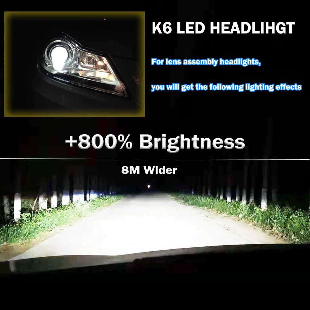 H7, H4 차량용 LED 헤드램프, 고휘도, 고출력 전구, 스포트라이트, CSP 9084... - 3