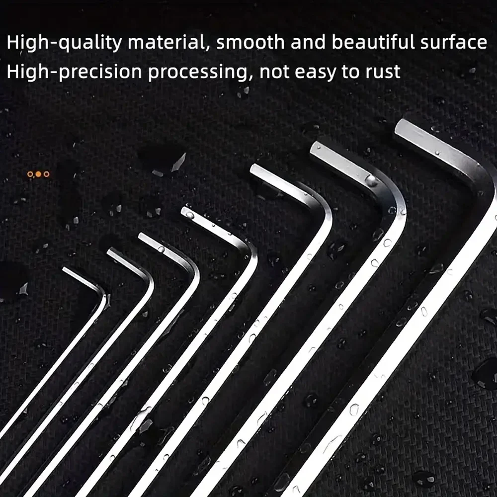 9pcs L Type Double-End Screwdriver Hex Wrench Set Allen Key Hexagon Flat Ball Torx Star Head Spanner Key Set Hand Tools