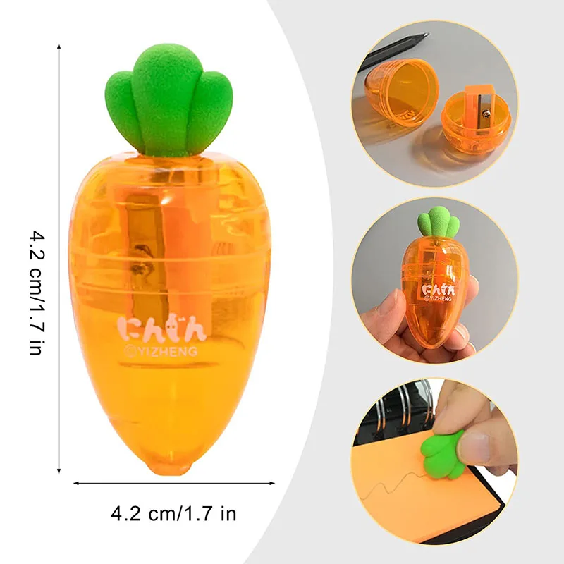 Cute Carrot Pencil Sharpener Small Handheld Pencil Sharpener Office Home School Supplies Students Stationery for Kids Adults