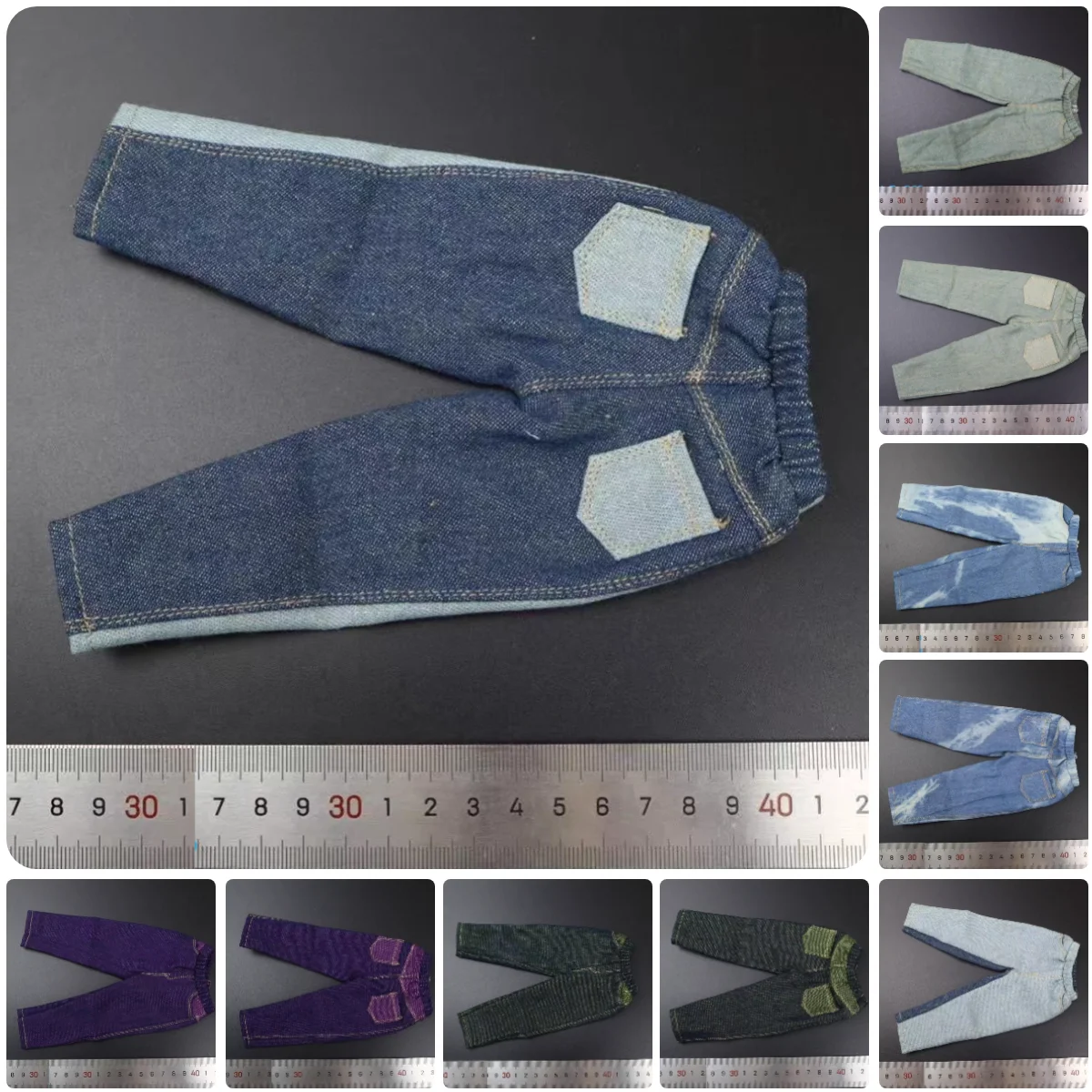 

Hot Sales 1/6 Trendy Modern Fatter Loosen Jeans Pant Multi Color Option Mini Toys Model Not Real For 12" COO DAM Doll Figure DIY
