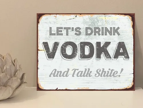 Let's Drink Vodka Quote Metal Novelty Plaque Sign Gift fcp43 --Tin Sign