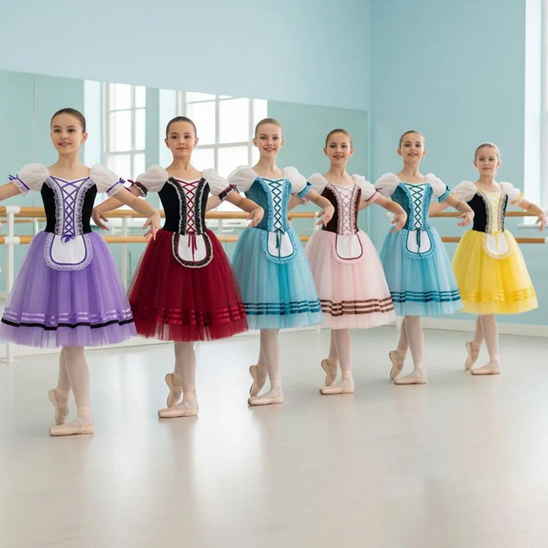 

Black Long Romantic Ballet Tutu Girl Women Ballet Costume