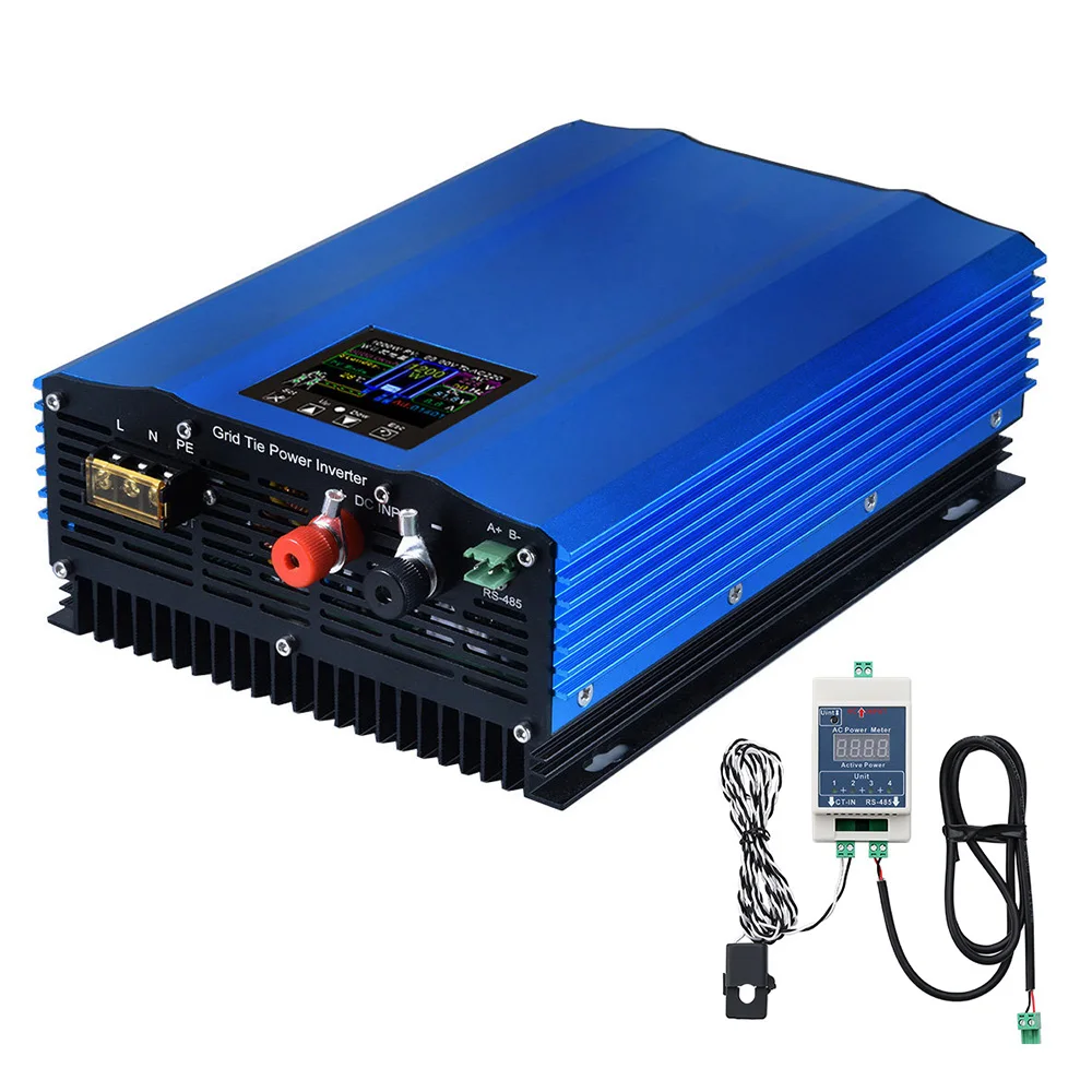 Solar Grid Tie Inverter 1200W PV DC 48V 72V 96V To AC 110V/220V MPPT Sine Wave On Grid Limiter Anti Current Inverters Home