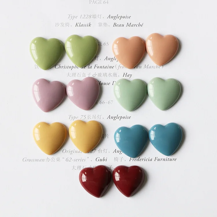 Candy Colored Heart Heart Resin Refrigerator Sticker Message Post Teaching Appliance Kitchen Home Decoration