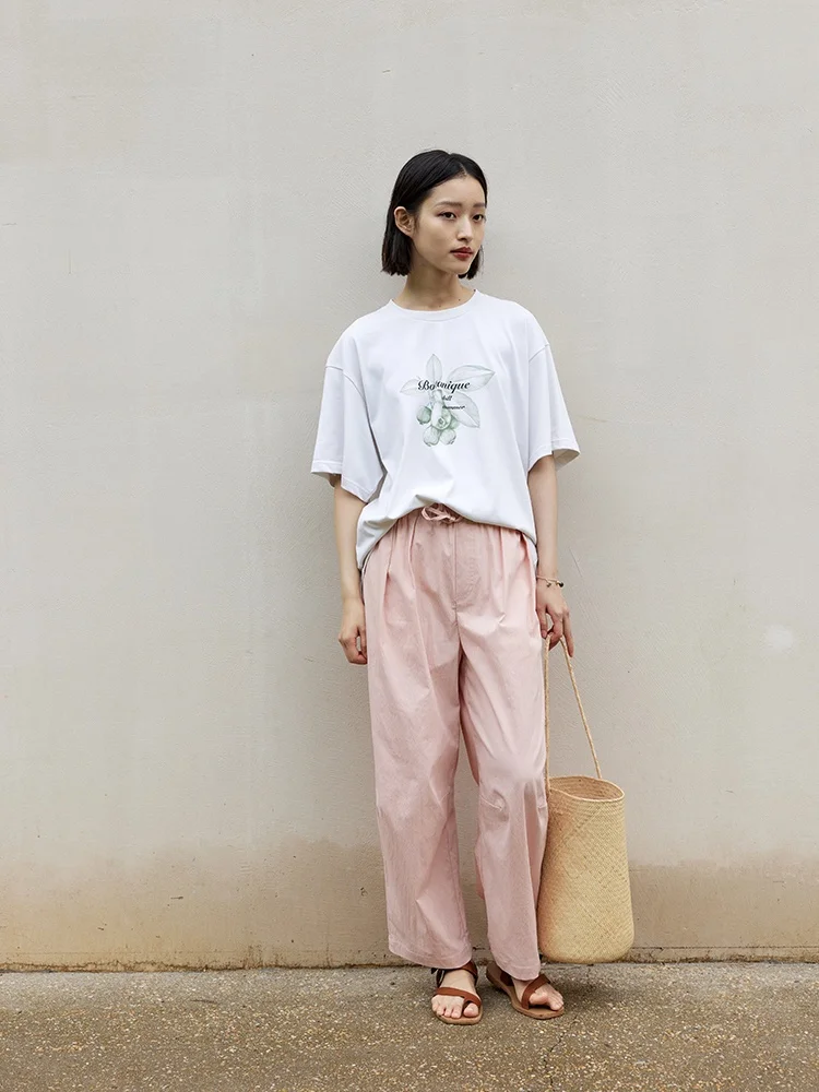 

Botanique Dopane Summer Nylon Cotton Casual Pants Easy to Maintain Comfortable Women's Long Trousers Faionable Casual Pants