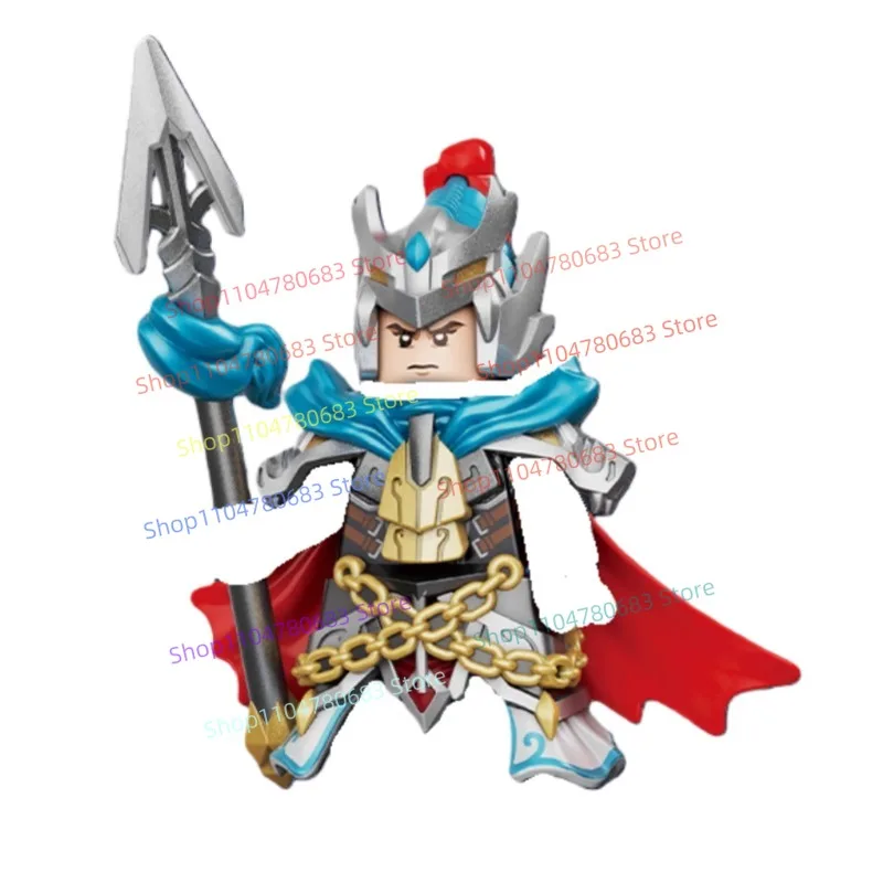 MOC Building Block Three Kingdoms Huang Zhong Zhao Yun Mini Figure Assembly Model Ornaments Anime Cartoon Toys Decorative Gifts