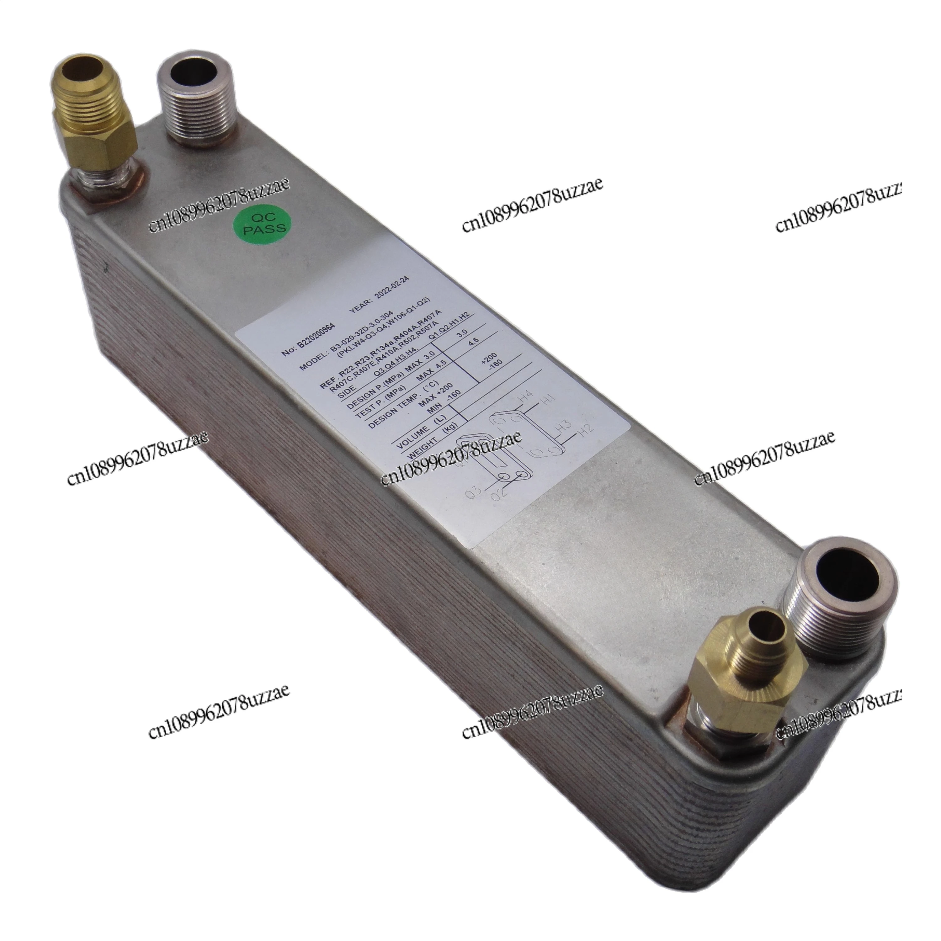 

21KW Stainless Steel Plate Condenser Assembly Is Used for 7P Water-cooled Air Conditioning Equipment or Quick-freezing