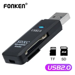 FONKEN-Lector de tarjetas USB, tarjeta de memoria TF Micro SD, adaptador OTG, convertidor de extensión para PC y portátil, lector de tarjetas para teléfono móvil, Rider, USB 2,0