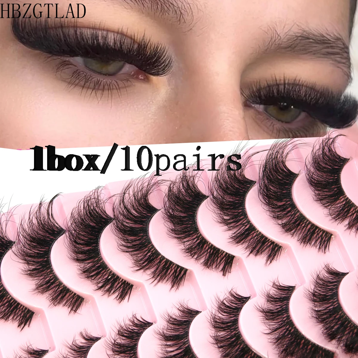 Neue 10 Paar falsche Wimpern 5D Faux Nerz Wimpern flauschige weiche Volumen natürliche Wimpern Kreuz Wimpern Wimpern wiederverwendbare Make-up Cils