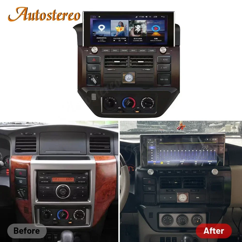 

12.3 128G QLED 4G For NISSAN PATROL Y61 Android 10 Car GPS Navigation Auto Radio Head Unit Multimedia Player Stereo Aircon Board