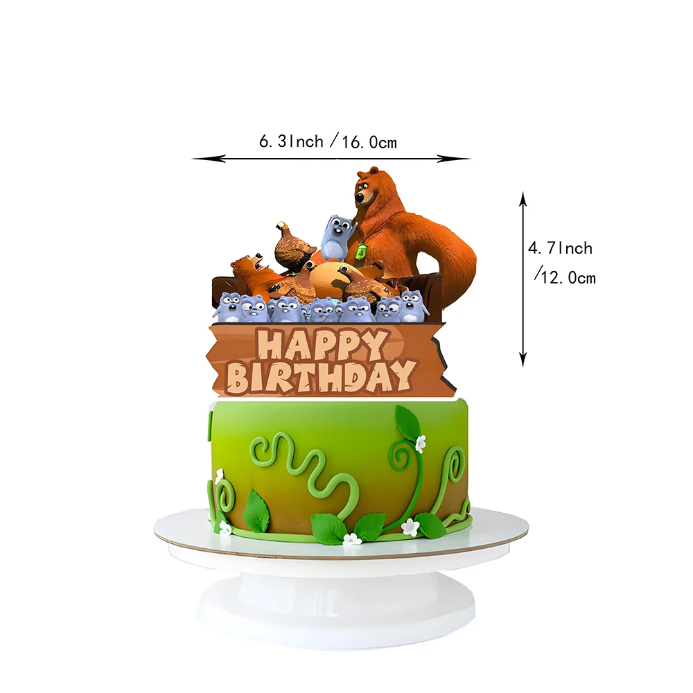 Grizzy And The Lemmings Birthday Party Decoration Number Balloon Cake Topper Cartoon Backdrop Banner Baby Shower Party Supplies view 4