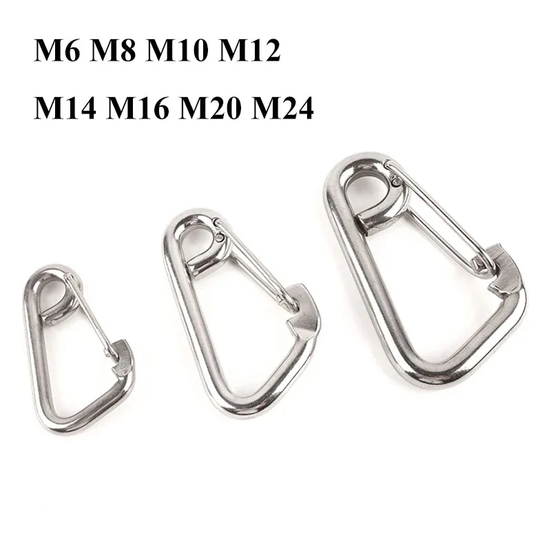 

M6/8/10/12/14/16/18/20 Пружинная пряжка из нержавеющей стали 304, карабин с быстрым звеном, стопорное кольцо, брелок с крючком, подвесной брелок