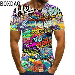 Fashion Hip Hop Street Personality Tops 3D Tie-dye Print T-Shirt 6XL Big Size Men Short Sleeve Casual T-Shirt