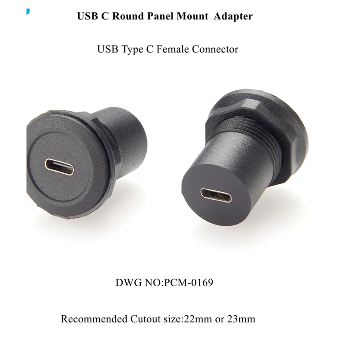 22 มม.USB Connector USB C แจ็ค USB C แจ็ครอบแผงอะแดปเตอร์ USB 3.1 แผงเกลียว Mount Coupler Converter