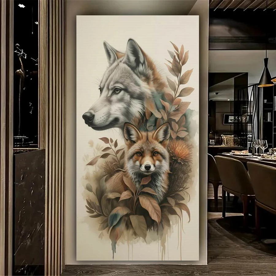 New Diy Diamond Embroidery Wolf Fox Diamonds Painting Large Size Animals Mosaic Picture Full Drill Jewelry Cross Stitch Kits