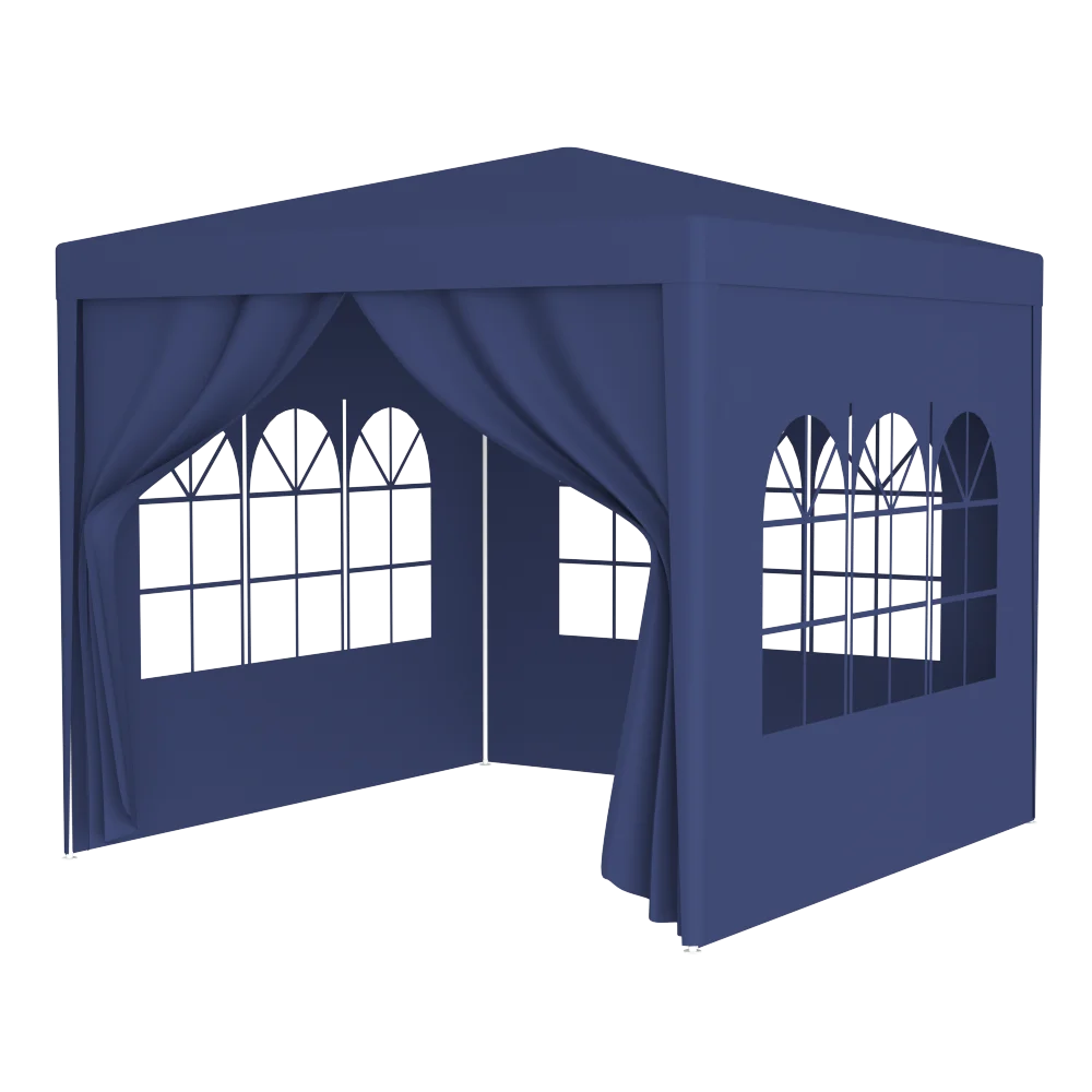 

10'x10' Party Tent Outdoor Heavy Duty Gazebo Wedding Canopy + 4 Removable Walls ,Blue