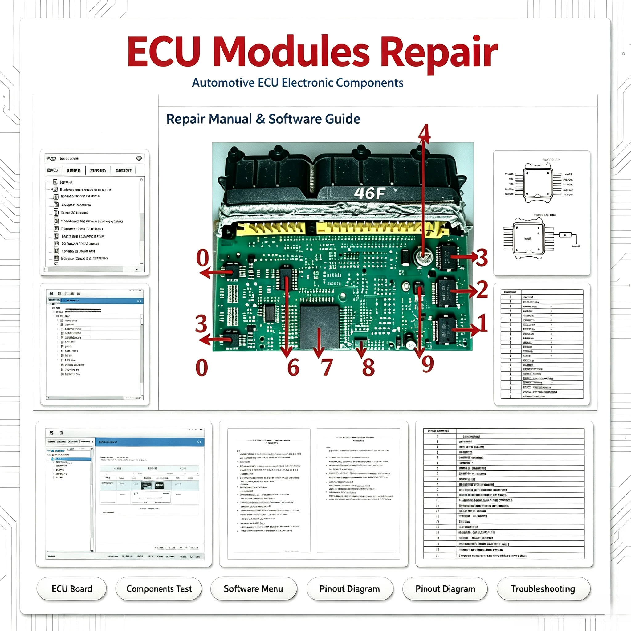 NEW!ECU Modules Repair Guide EEprom Defect Immo Location Including Multimeters Transistor Car Repair Tool ECU Repair Software