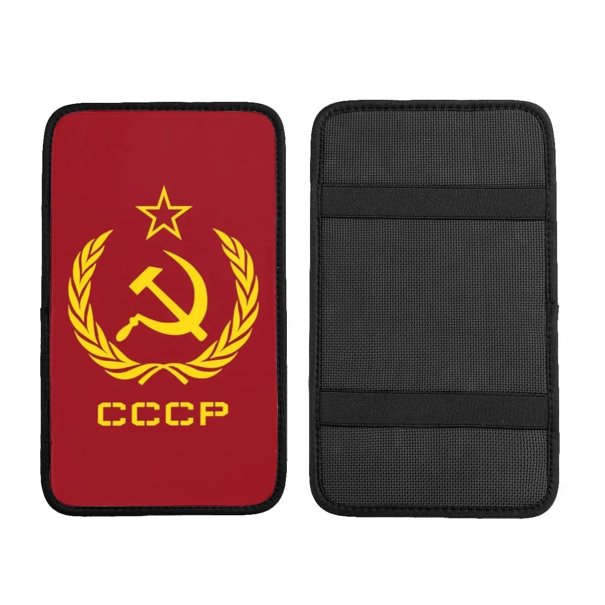 USSR Soviet Union Socialism Hammer And Sickle Car Armrest Box Pad Anti-Slip CCCP Center Console Cover Mat Interior Accessories