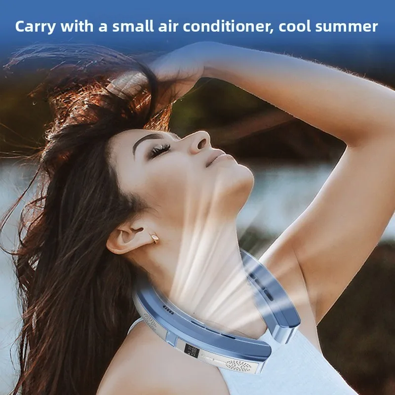 2025 Новый подвесной вентилятор для ленивого человека, охлаждающий полупроводниковый верхний и нижний вентилятор, зарядка через USB, бесшумная мощность ветра