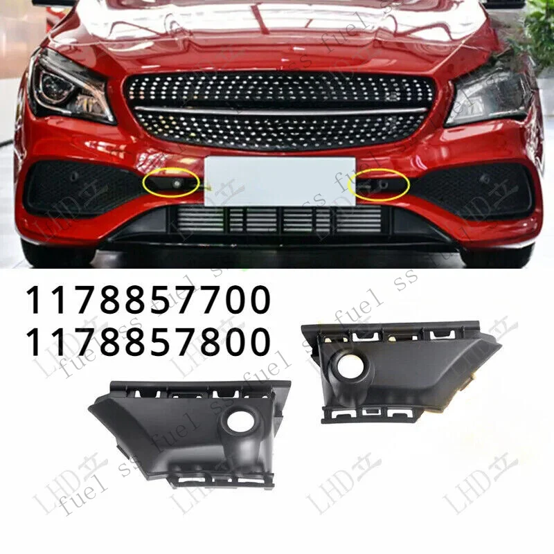 S+ 1 Pair LH+RH Bumper Middle Grille Radar Cover for Mercedes C117 CLA250 2017-2019*