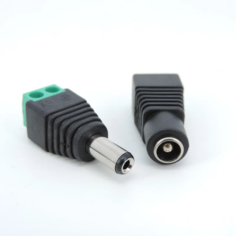 Conector de CC macho y hembra de 10 piezas, adaptador de enchufe de 2,1x5,5mm, 5,5x2,1mm, para tira de luces led 3528/5050/5730