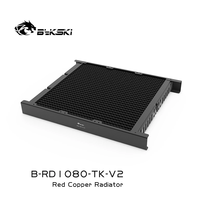 Bykski G1/4'' Thread 46mm Thick 1080mm Copper Radiator Computer Water Water-Cooled Row Black for 9pcs 12cm Fan B-RD1080-TK-V2