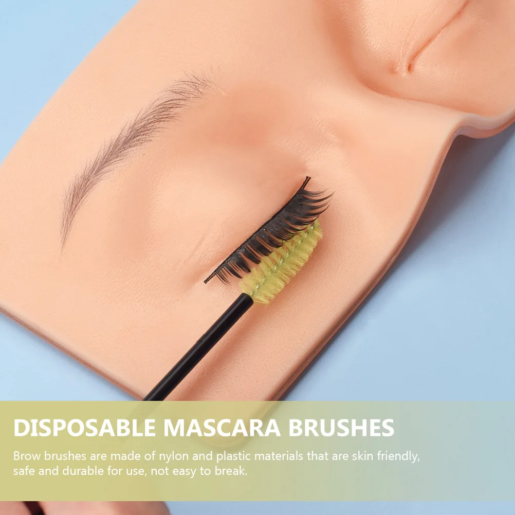 

50pcs Eyelash Brush Disposable Mascara Double Ended Eyebrow Applicator Black Pole Lash Comb Makeup Tools Eyebrow Brush For
