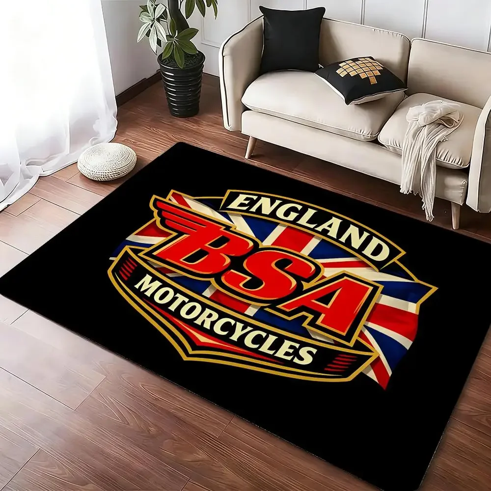 British Classic Motorcycle Racing Thickened Absorbent Non-Slip Floor Mat Bedroom Living Room Door Mat Flannel Rug