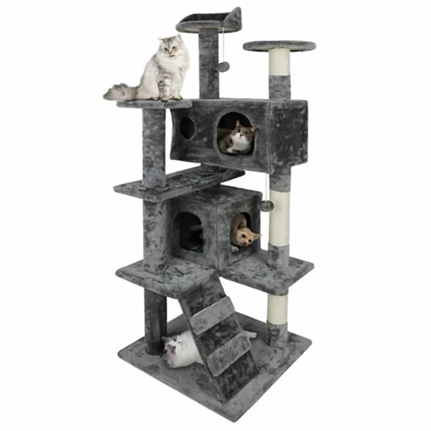 

For Rest Cat Tree Tower 55" STURDY Activity Center Large Playing House Condo
