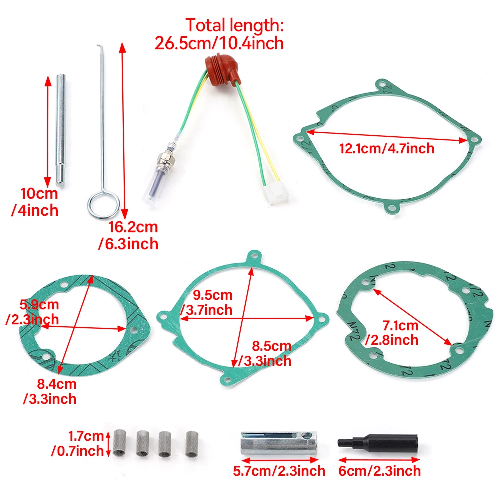 13Pcs Glow Plug Repair Kit 12V 5KW 8KW Car Air Diesel Gasket Parking Heater Repair Kit For Webasto Eberspacher Airtronic D2/D4