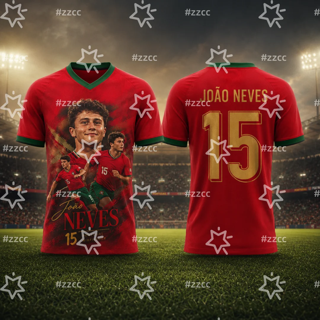 2026 Portugal João Neves No.15 Football Jersey Match & Training Kit Summer Sports Men's T-Shirt Kid's Clothing Tee Y2k Woman ﻿