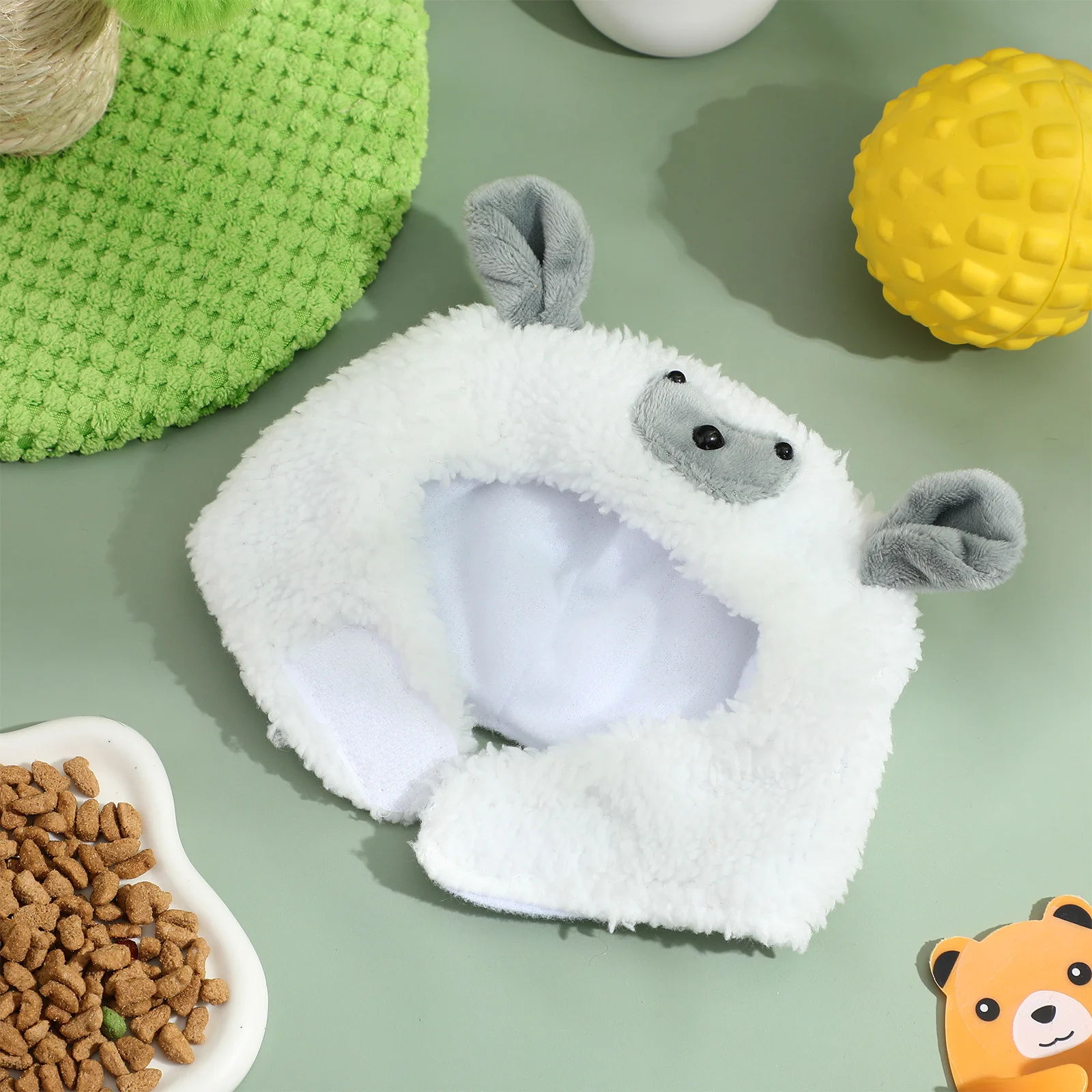 

Lamb Style Pet Hat Durable Lightweight Cotton Cute Pet Cap for Carnival Festival Party Photo Cat Kitten Puppy Headwear