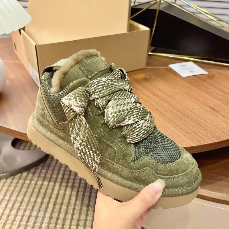 2025 الشتاء أحذية نسائية فاخرة القطن الثلوج الأحذية تنوعا حذاء كاجوال للجنسين سميكة أفخم الدافئة عدم الانزلاق حذاء من الجلد #4