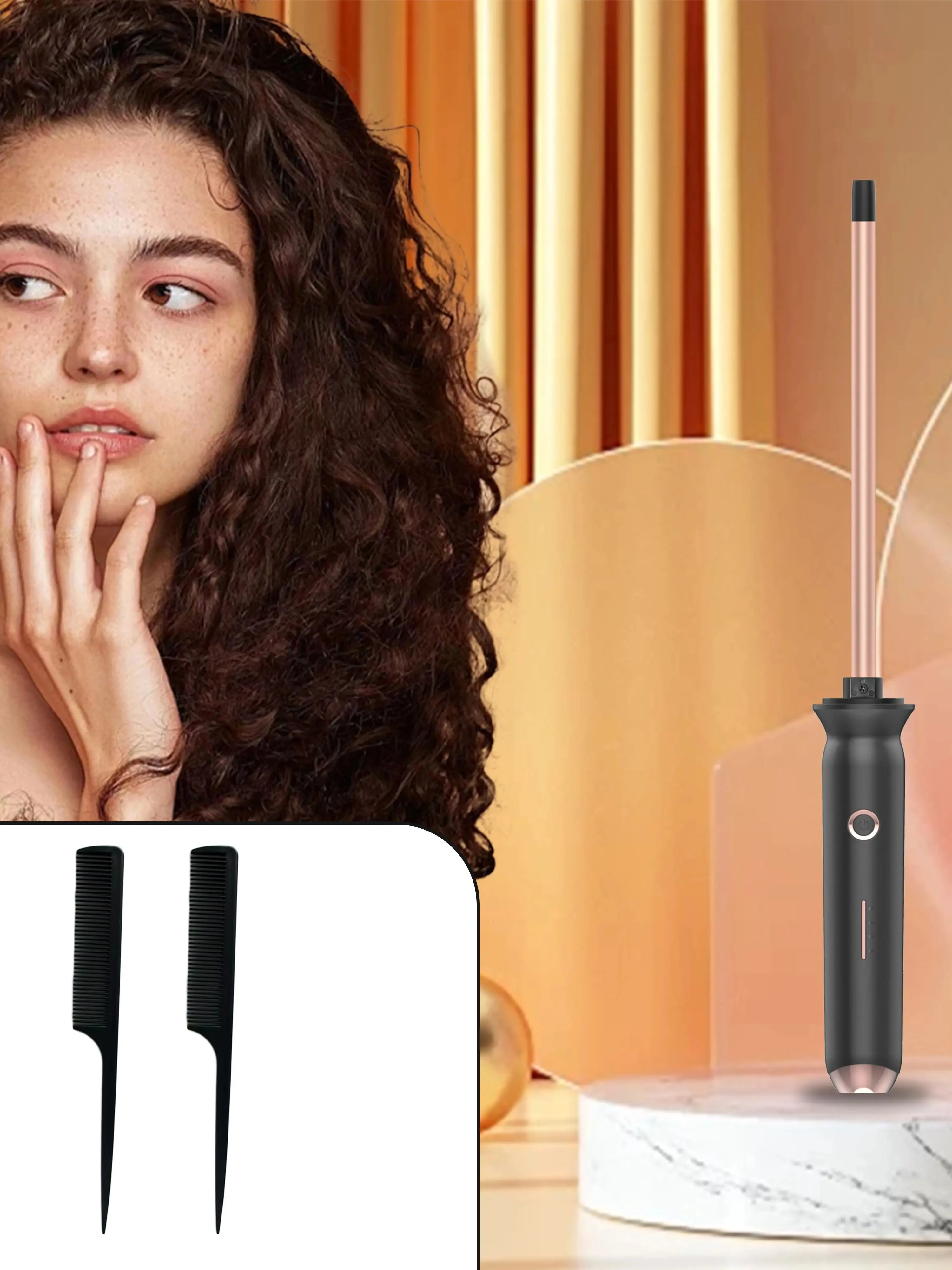 

New ceramic curling iron 0.35inch, even heating, hair care curling iron, does not damage all hair types