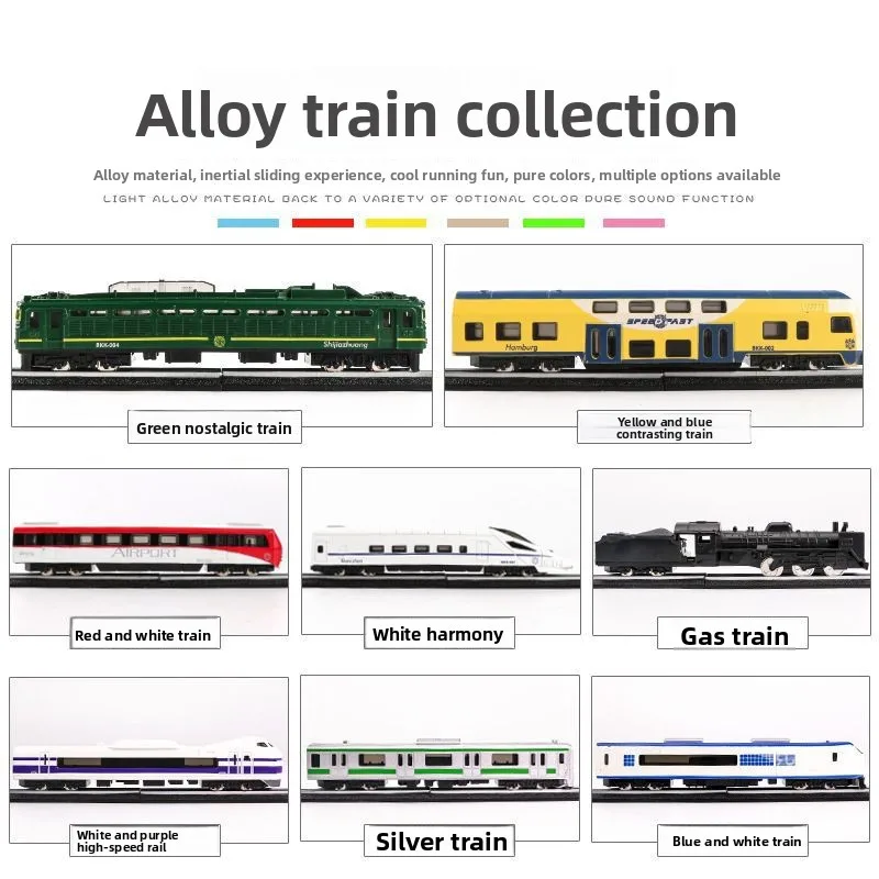 Alloy retro steam train simulation subway model high-speed rail model